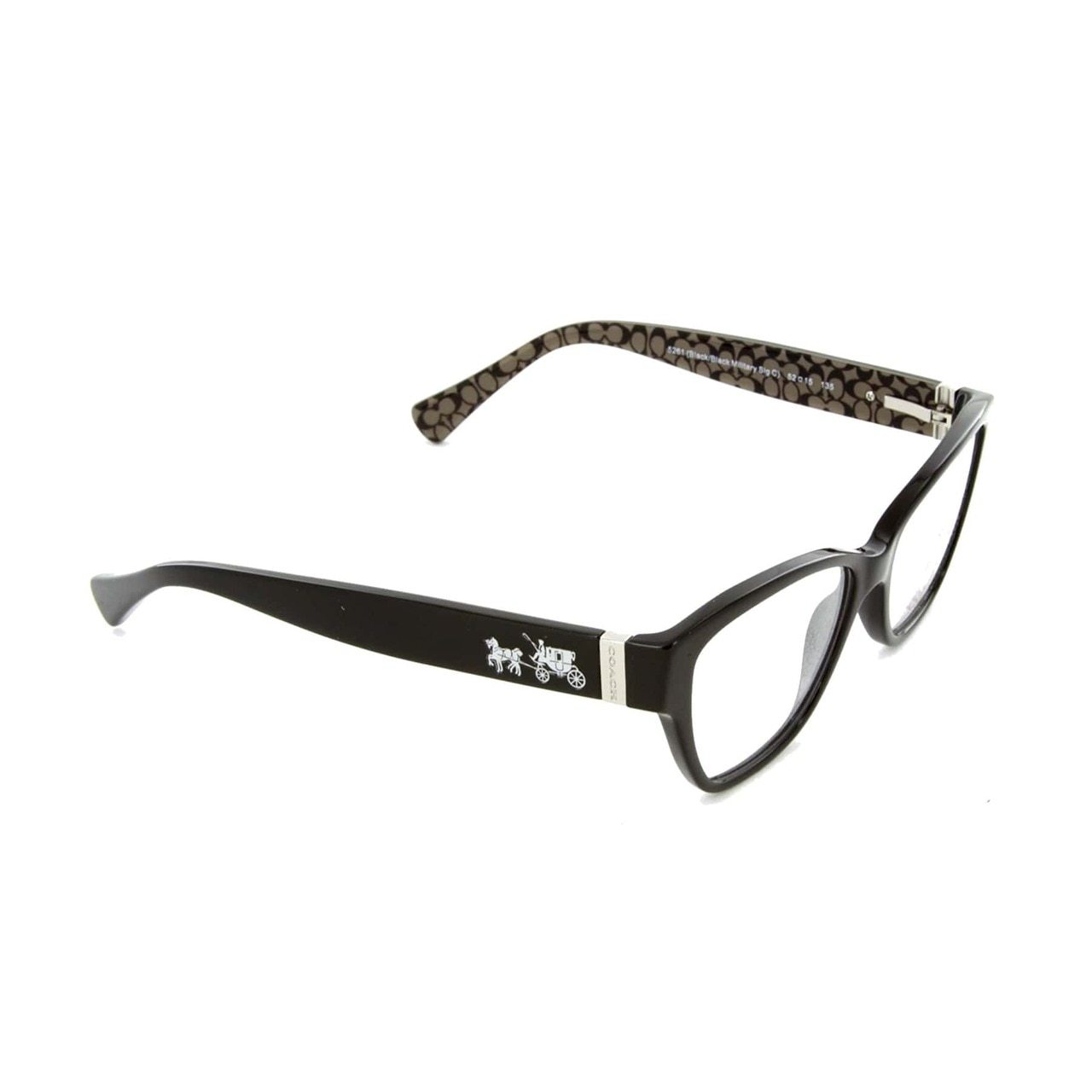 Coach HC6088-5261 Black Military Sig C Cat-Eye Women's Plastic Eyeglasses with a stylish design and durable frame.